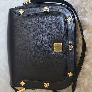 MCM Black Leather Crossbody Bag